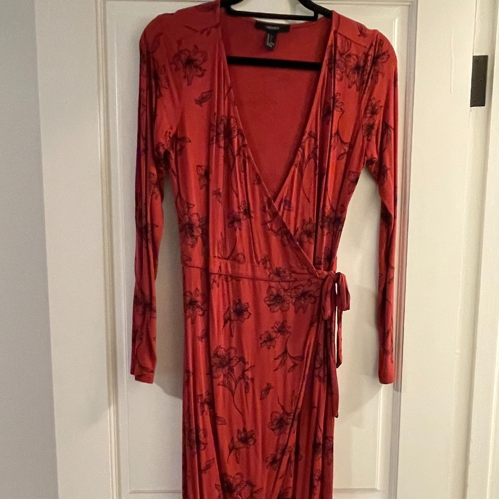 Forever 21 Long Sleeve Maxi Wrap Dress